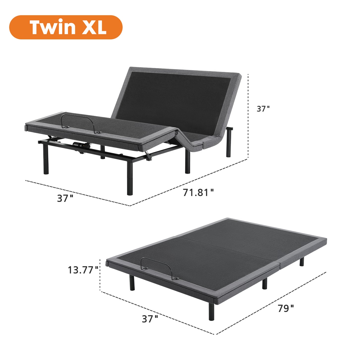 Adjustable Electric Bed Frame with Wireless Remote - Full Function Mobility Bed