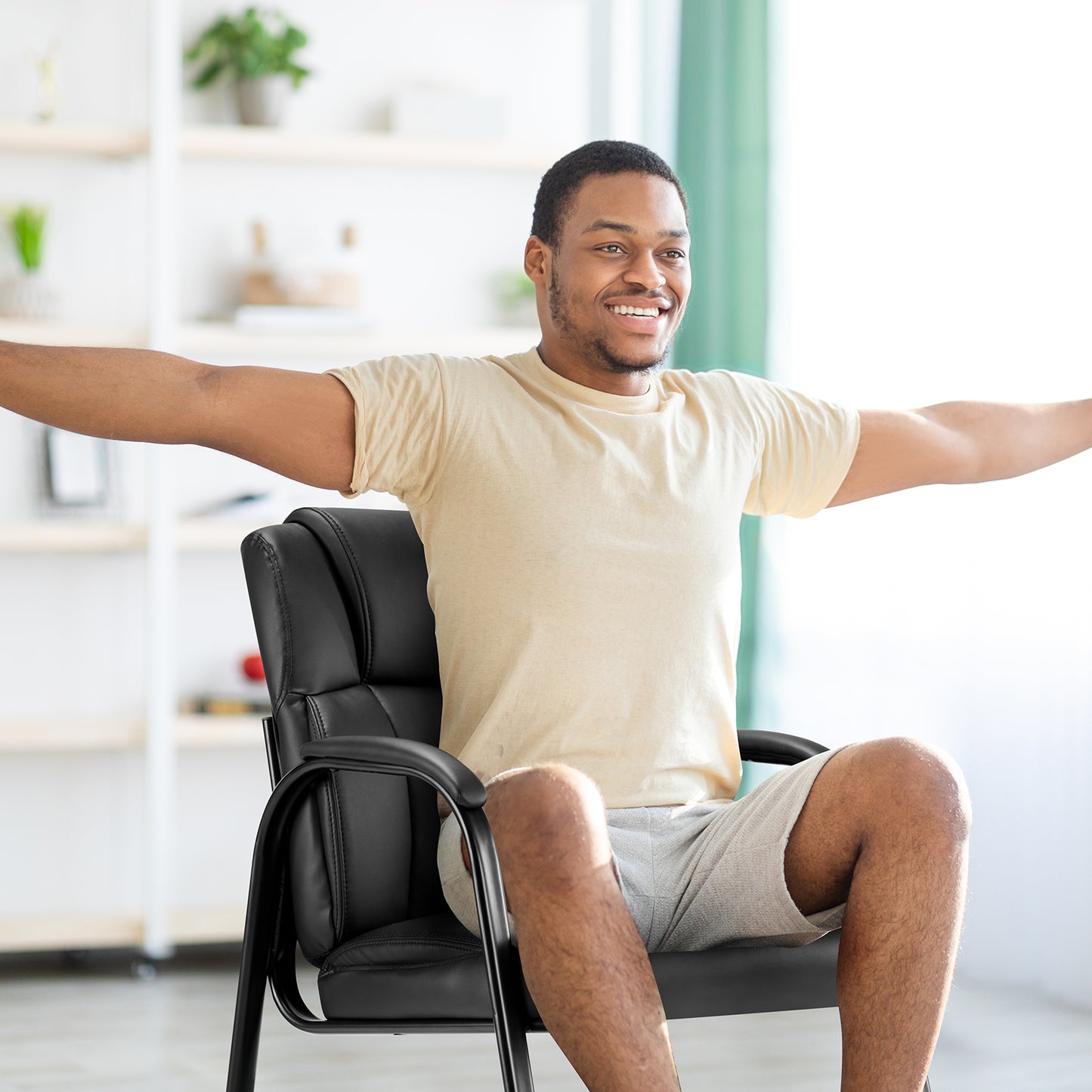 Elderly Friendly Chair With Padded Armrest - 300 lbs Capacity