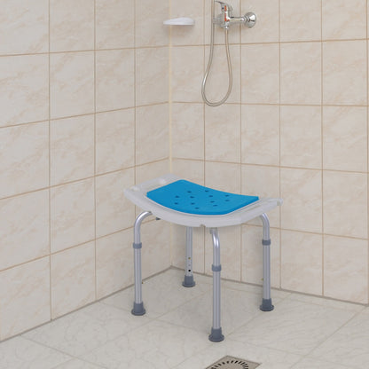 Adjustable Shower Stool with Handles - 6-Level Height, 300 lbs Capacity, Non-Slip