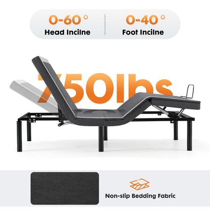 Adjustable Electric Bed Frame with Wireless Remote - Full Function Mobility Bed