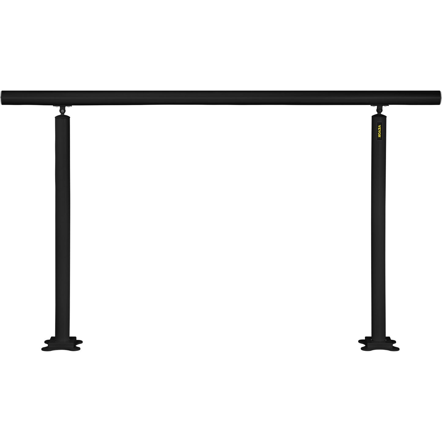 Outdoor Stair Railing Kit - 5 ft Adjustable Handrail for 0-5 Steps, Black Aluminum