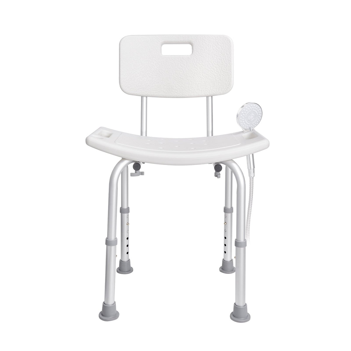 Shower Chair with Back - Adjustable Height Bath Seat, 350 lbs Capacity, Non-Slip