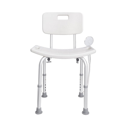 Shower Chair with Back - Adjustable Height Bath Seat, 350 lbs Capacity, Non-Slip