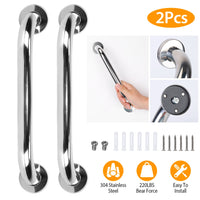 Bath Grab Bar 19.7in Stainless Steel Safety Handle - 2 Pack