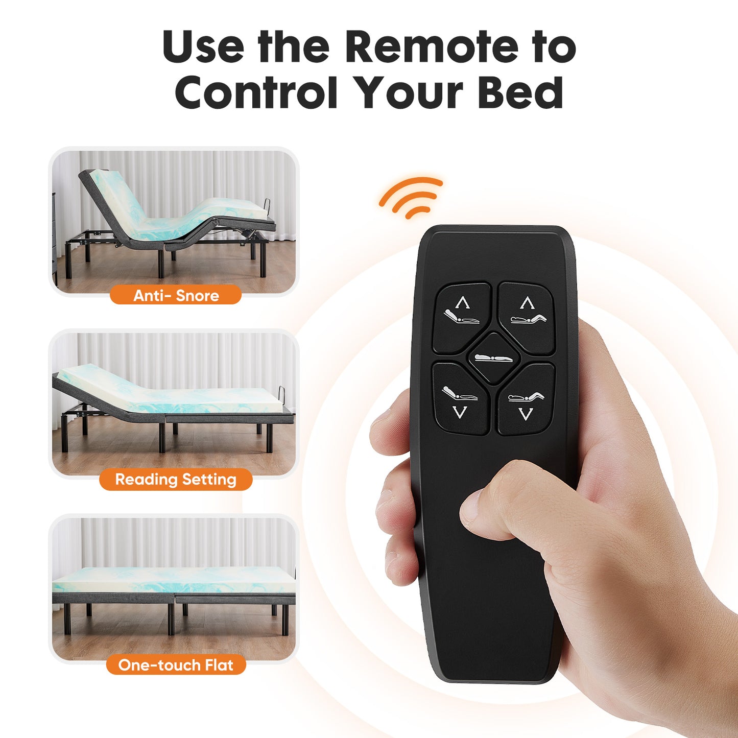 Adjustable Electric Bed Frame with Wireless Remote - Full Function Mobility Bed