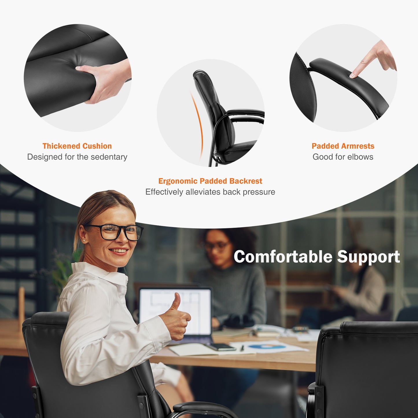 Elderly Friendly Chair With Padded Armrest - 300 lbs Capacity