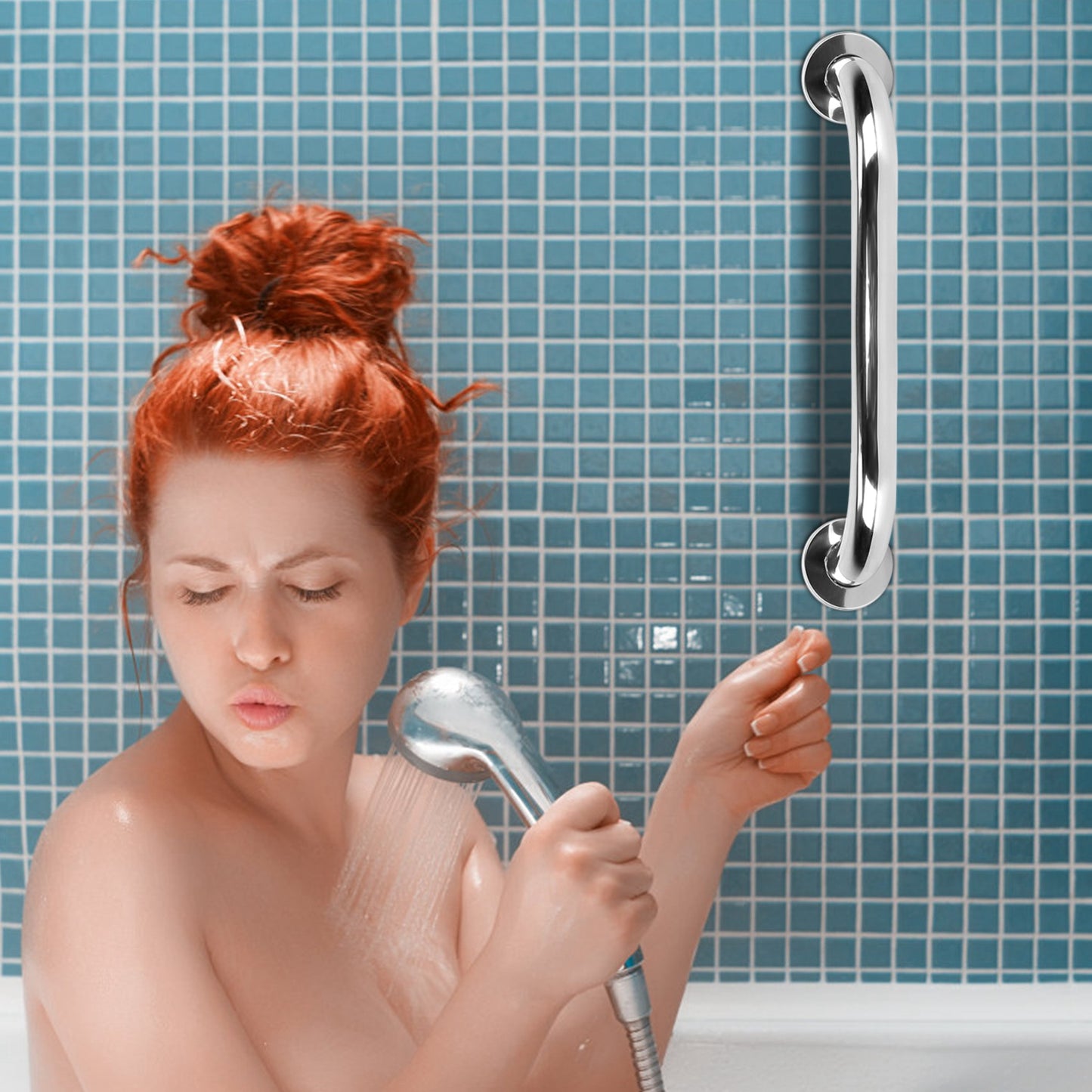 Bath Grab Bar 19.7in Stainless Steel Safety Handle - 2 Pack