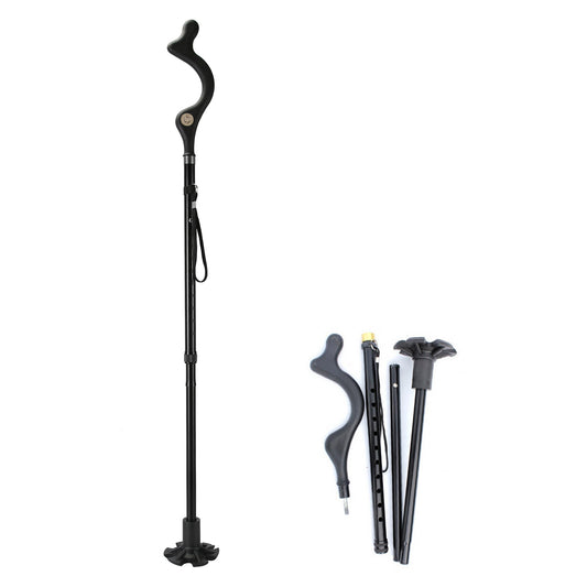 Collapsible Walking Cane - 10 Adjustable Heights, Heavy Duty