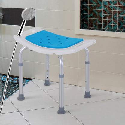 Adjustable Shower Stool with Handles - 6-Level Height, 300 lbs Capacity, Non-Slip