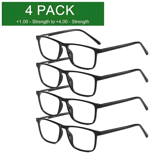 Reading Glasses 4 Pack - Unisex Readers
