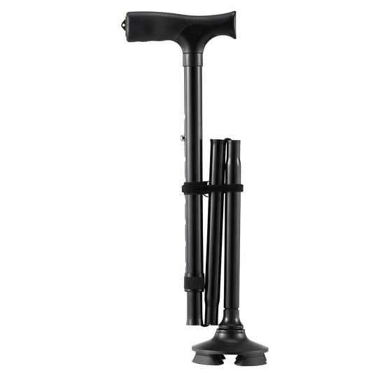 Walking Cane with 8-Level Adjustable Height & 4-Pronged Base - 250 lbs Capacity
